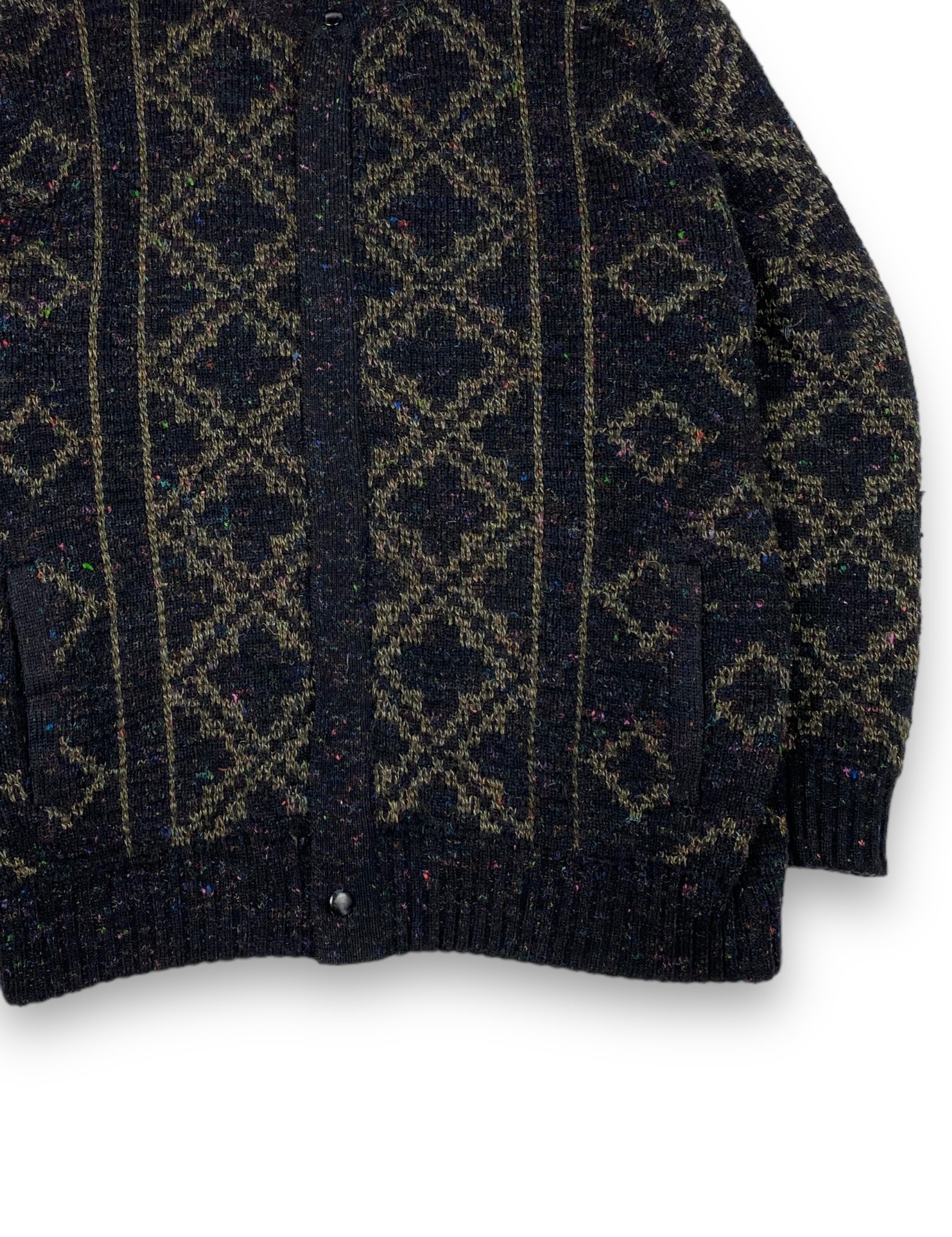 Vintage 90s Vintage MICHELANGELO Crazy Pattern Zip Sweater M711 Size US XL / EU 56 / 4 - 2 Thumbnail