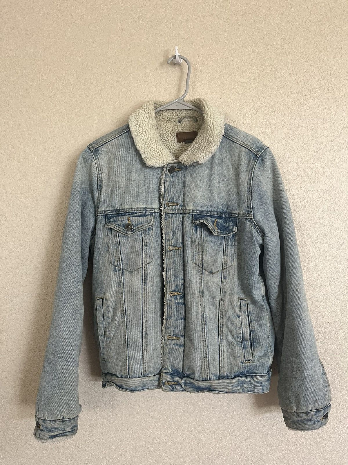 Asos ASOS DENIM SHERPA LINED JACKET Size US S / EU 44-46 / 1 - 1 Thumbnail