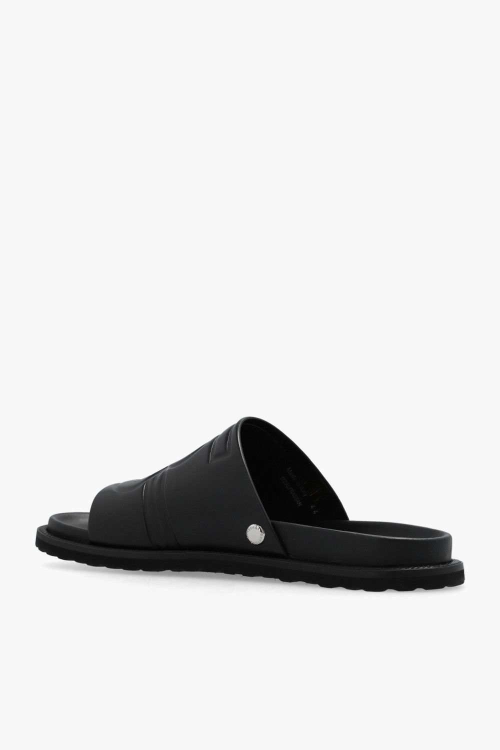 o1w1db10824 Leather Embossed TB Monogram Slides in Black