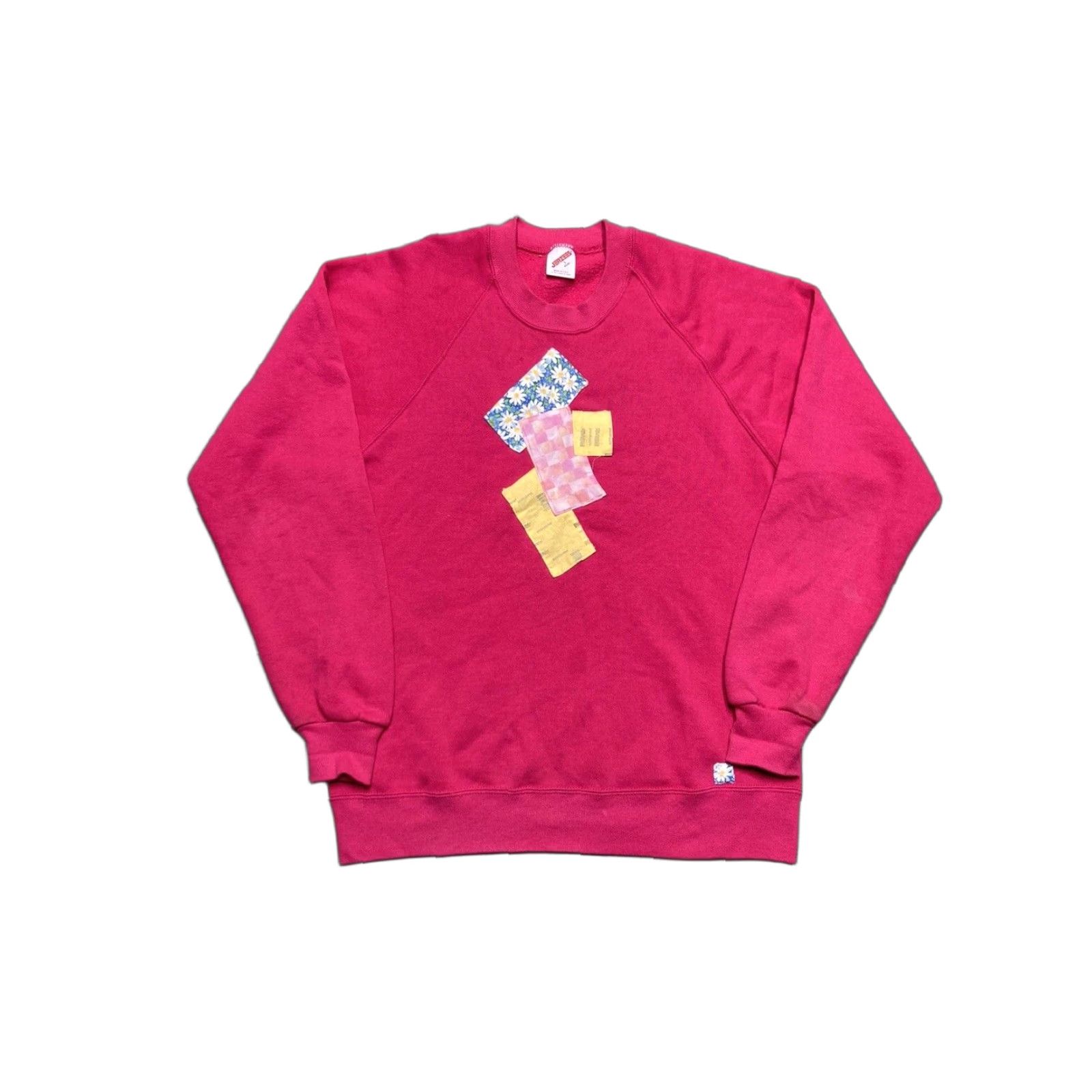 Jerzees VINTAGE Jerzees Sweatshirt Crewneck Patchwork Flowers Handmade Raglan USA Large Size US L / EU 52-54 / 3 - 1 Thumbnail