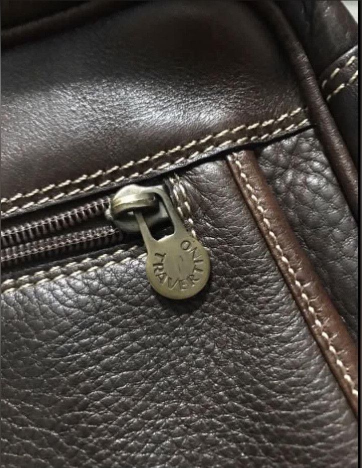 Genuine Leather Vintage Unisex Travertino Italy Full Leather Sling Bag Size ONE SIZE - 4 Thumbnail