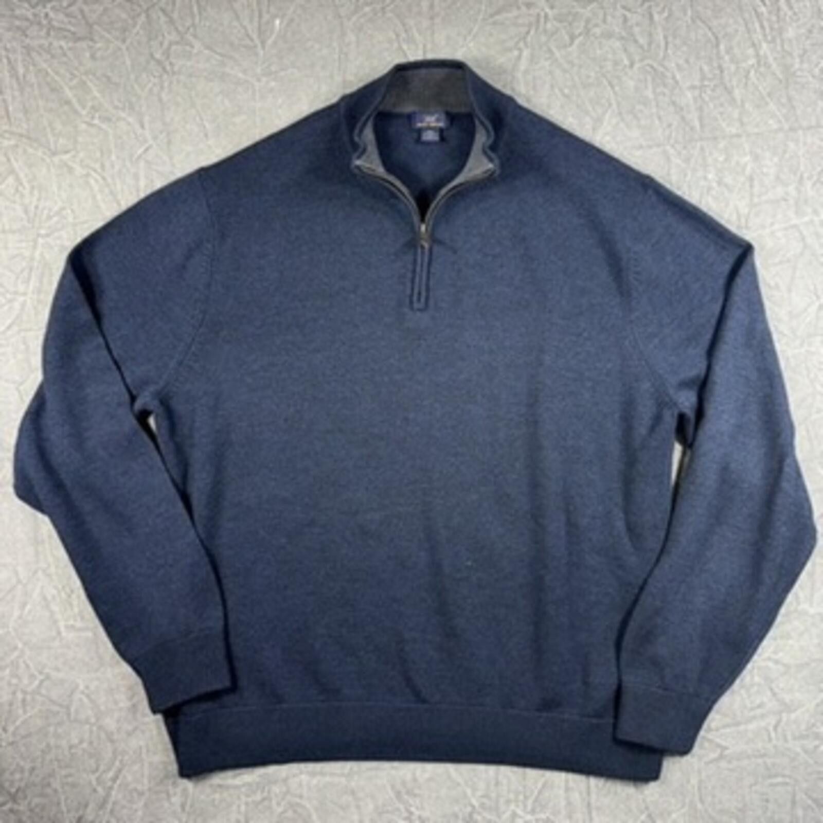 Brooks Brothers Brooks Brothers Sweater Mens 2XL Navy 346 Zip Merino Wool Size US XXL / EU 58 / 5 - 2 Thumbnail