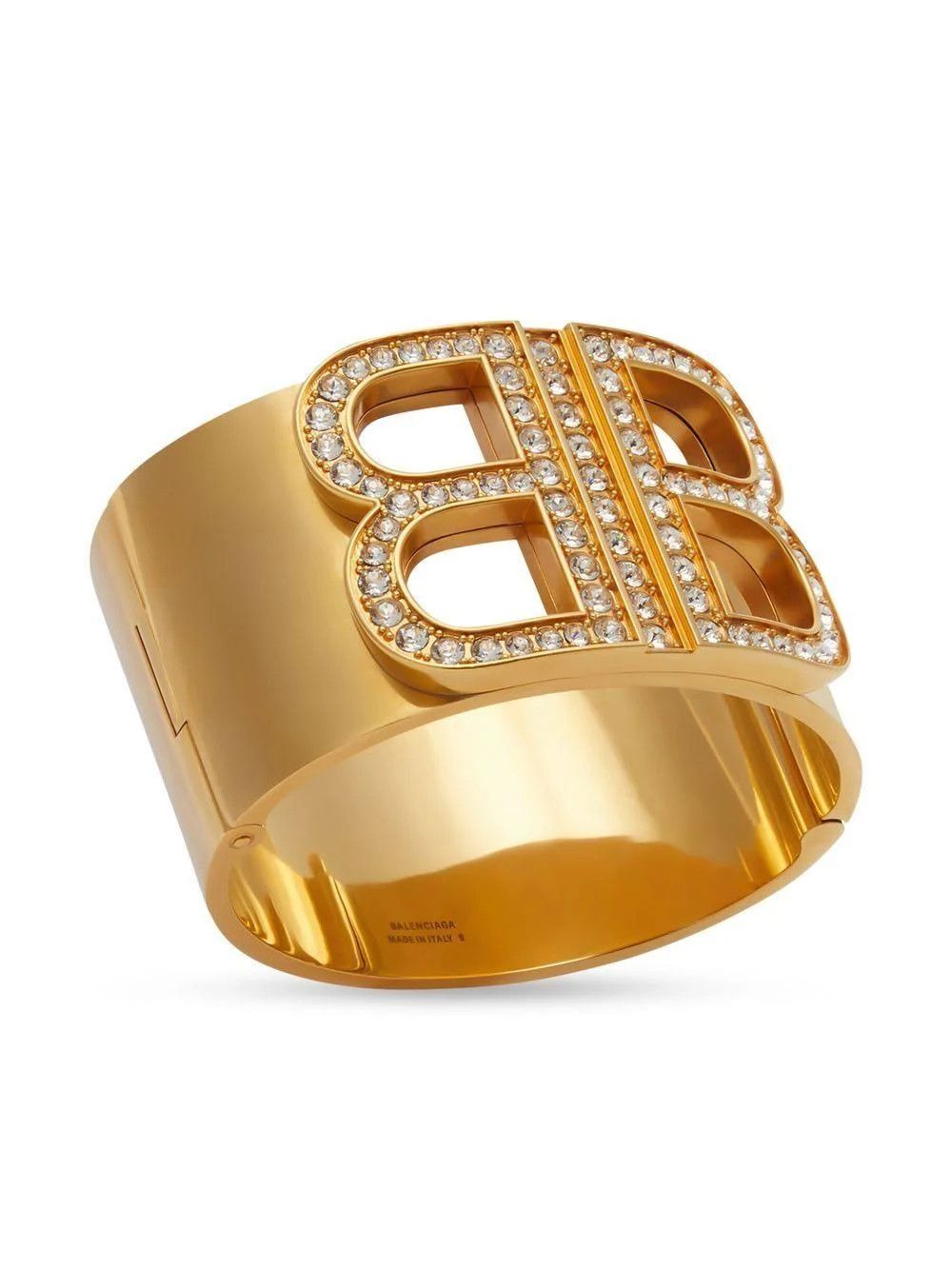Balenciaga o1in1g0924 Size: S / BB 2.0 Cuff Bracelet in Gold Size ONE SIZE - 1 Thumbnail