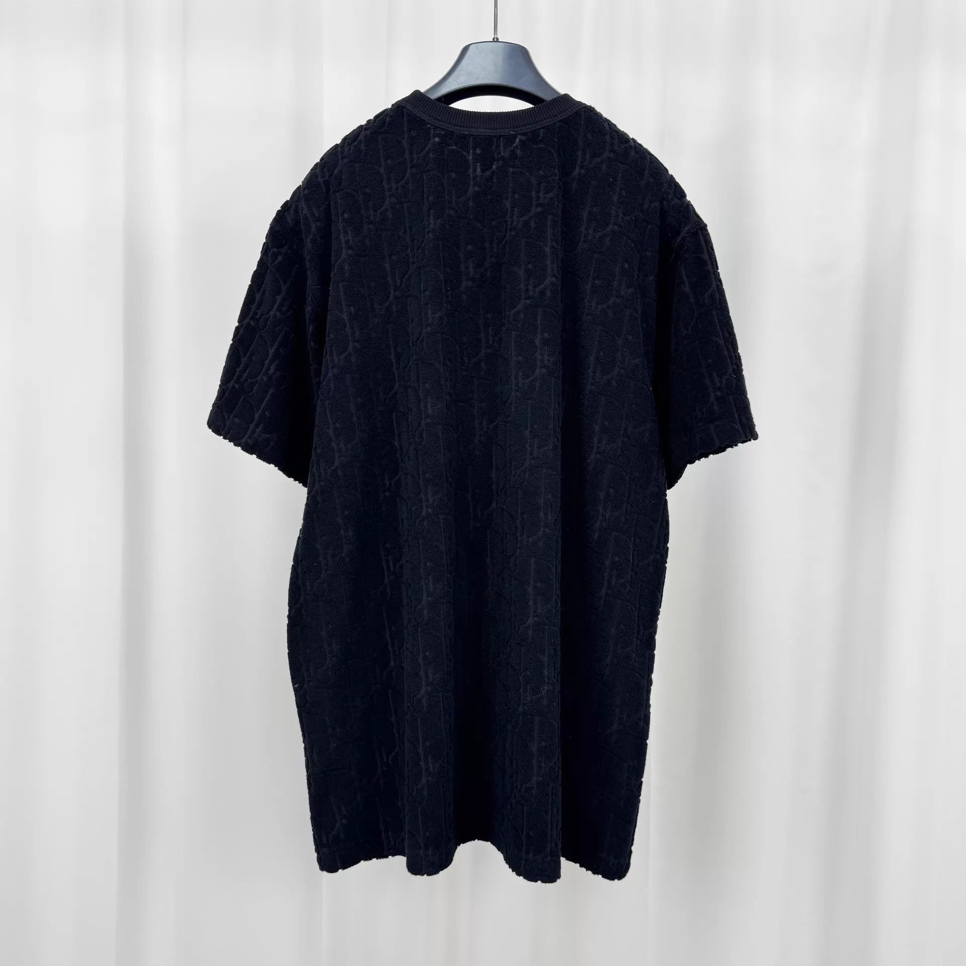 Dior Men's Black Oblique AOP Terry Tee L 99 New