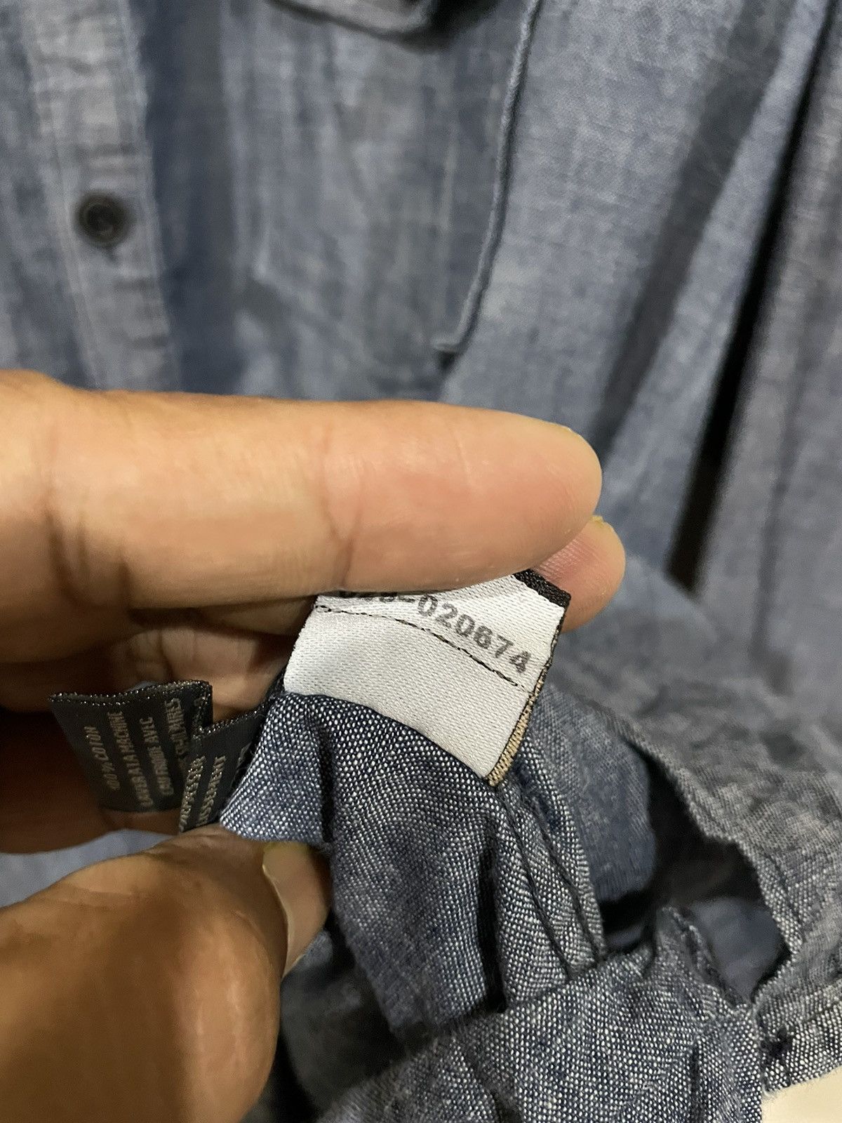 Christian Audigier × Designer Christian Audigier USN Inspired Stencil Chambray Shirts Size US XXL / EU 58 / 5 - 14 Thumbnail
