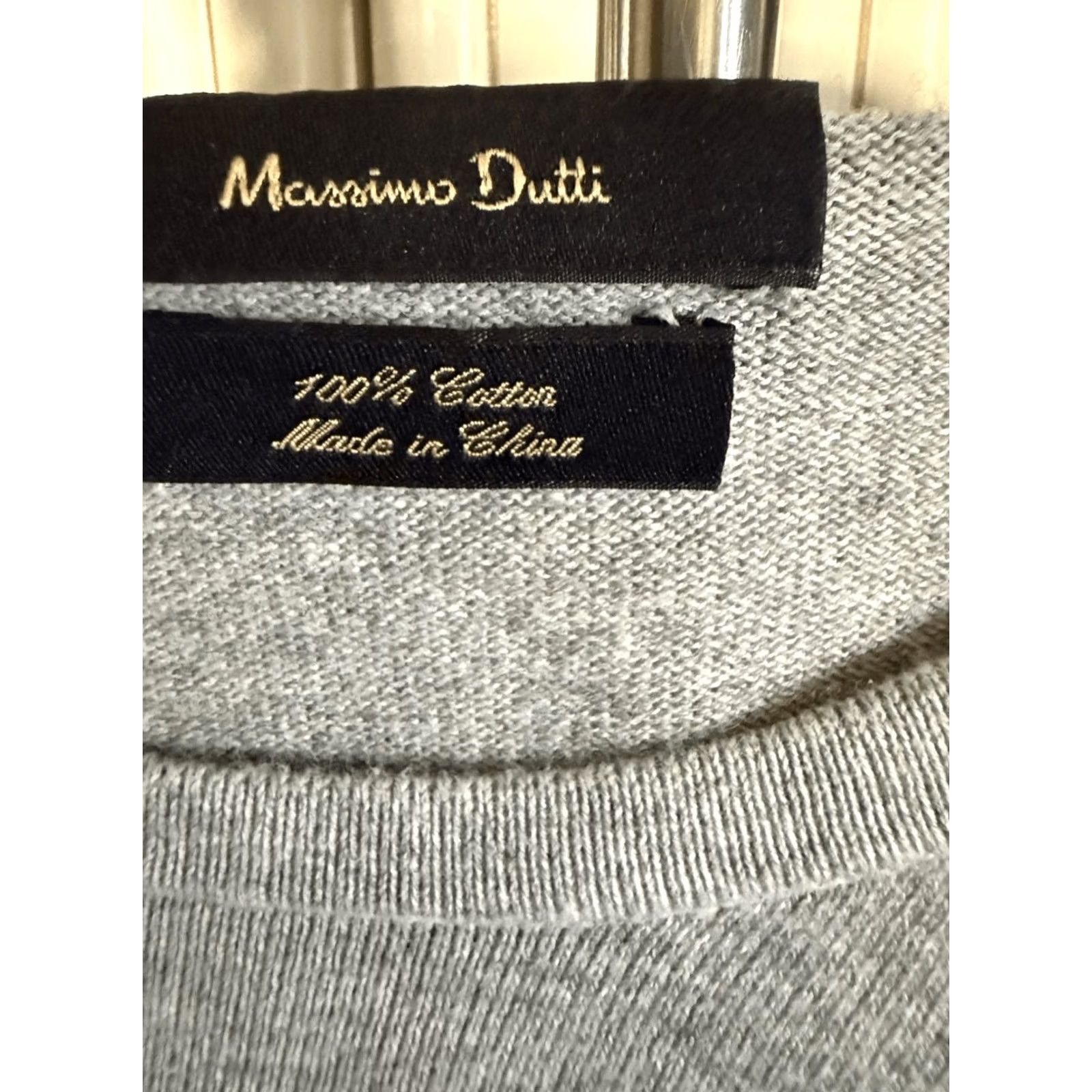 Massimo Dutti Mossimo Dutti Women's Heather Crew Neck Cotton Long Sleeve Tee Gray Large Size L / US 10 / IT 46 - 3 Thumbnail