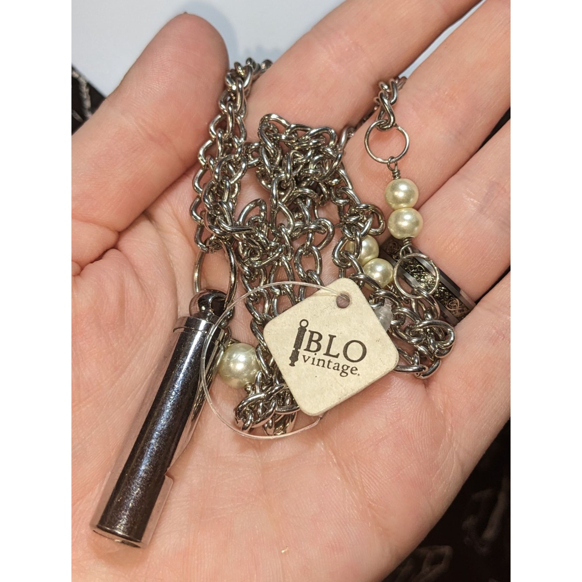 Other Blo Vintage Whistle Necklace With Faux Pearls & Chain Size ONE SIZE - 1 Thumbnail