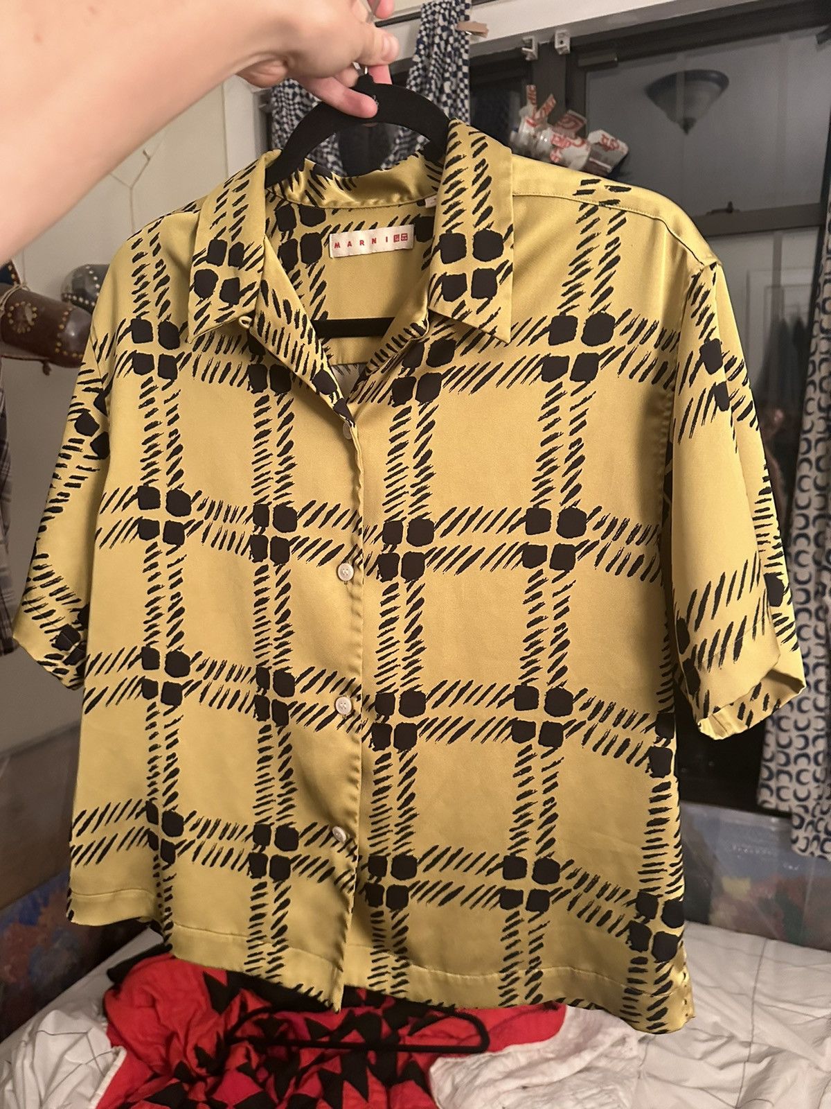 Marni × Uniqlo Marni x Uniqlo collab painted check button up Size US S / EU 44-46 / 1 - 4 Thumbnail