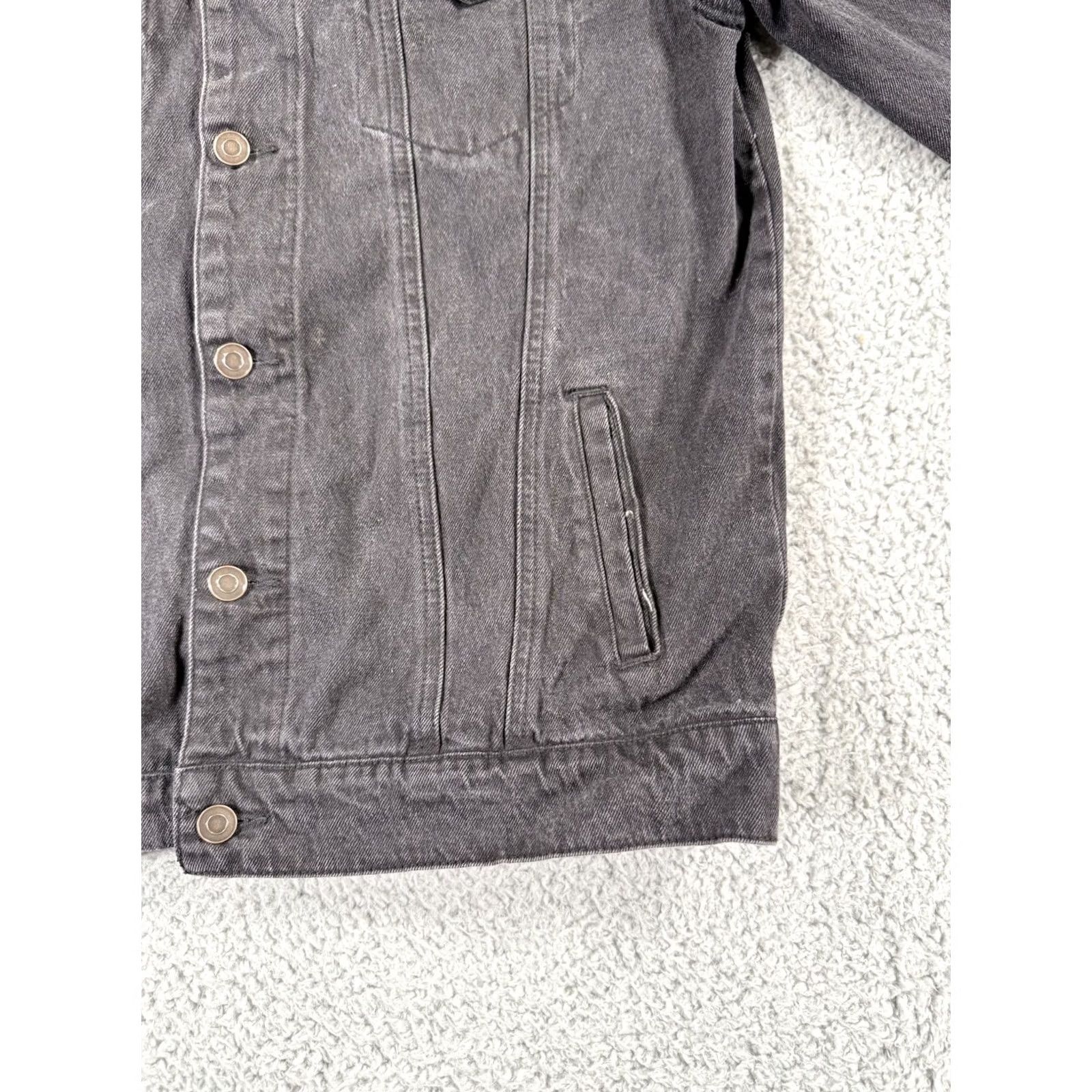 Denime ACDC Jacket Mens Small Black Denim Back in Black Button Up Pockets Long Sleeve Size US S / EU 44-46 / 1 - 4 Thumbnail