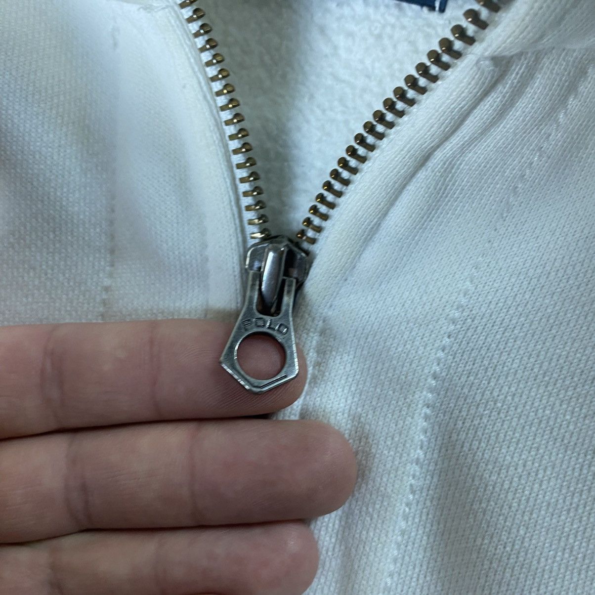 Polo Ralph Lauren Vintage Polo Ralph Lauren Zip Hoodie White Jumper Size US L / EU 52-54 / 3 - 6 Thumbnail