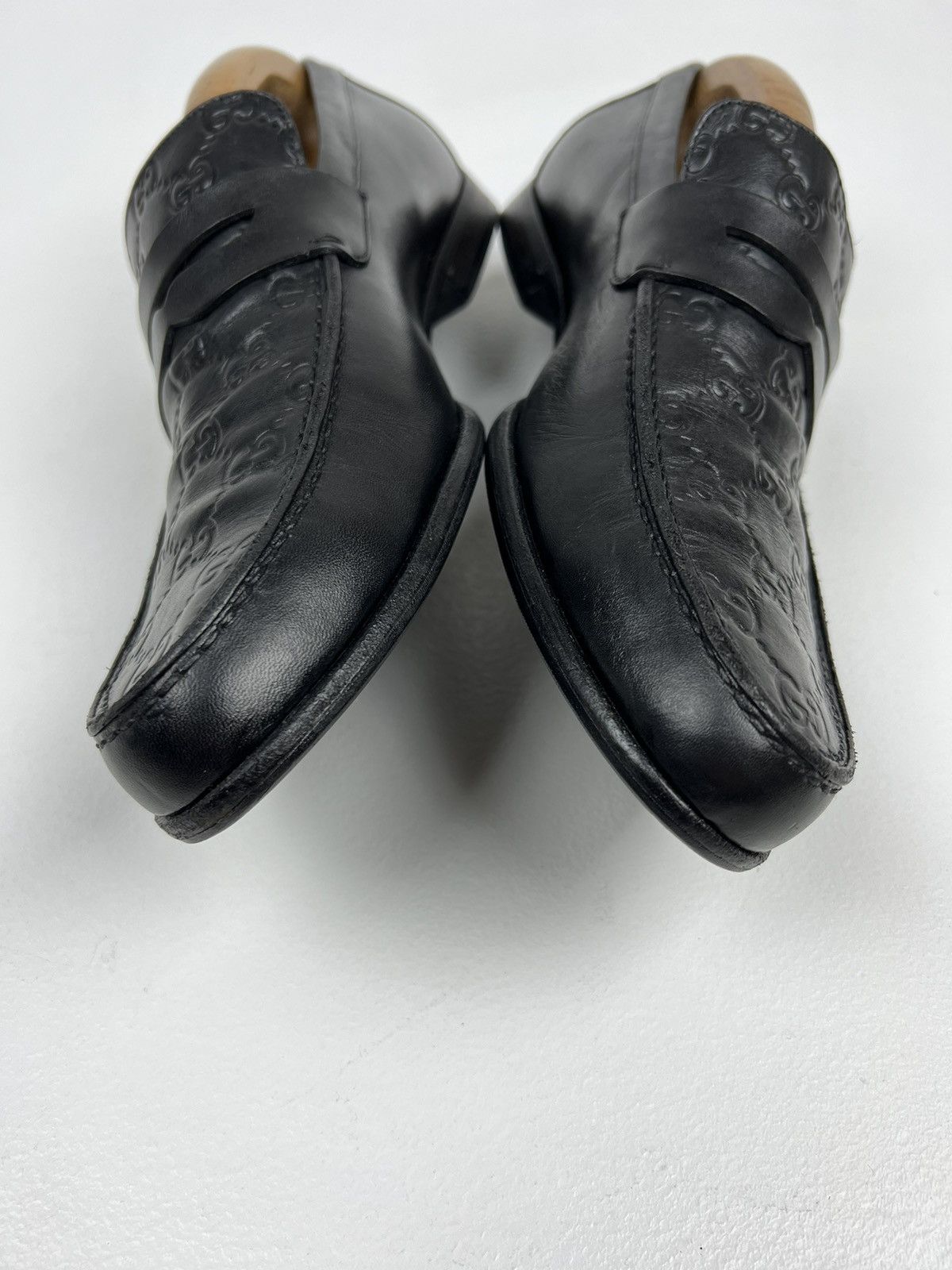 Gucci GUCCI Loafers Leather GG Monogram Canvas Embossed Logo Black Size US 7.5 / EU 40-41 - 6 Thumbnail