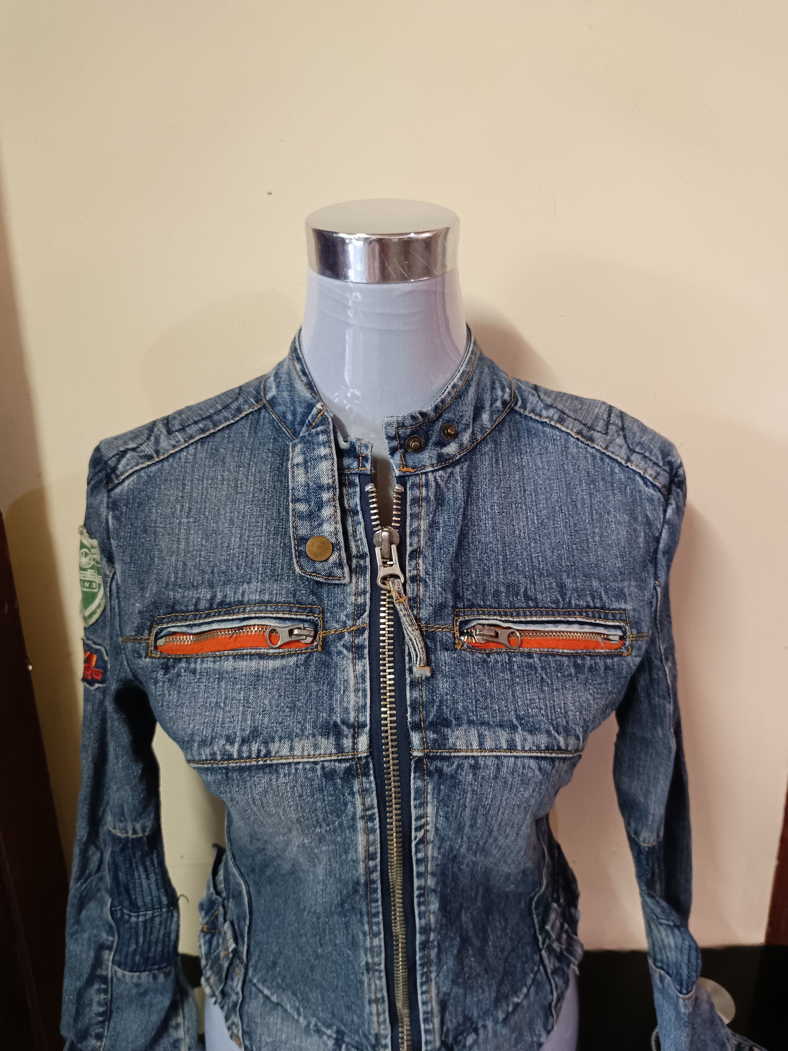 Japanese Brand Vintage denim motorcycle jacket women's Size S / US 4 / IT 40 - 4 Thumbnail