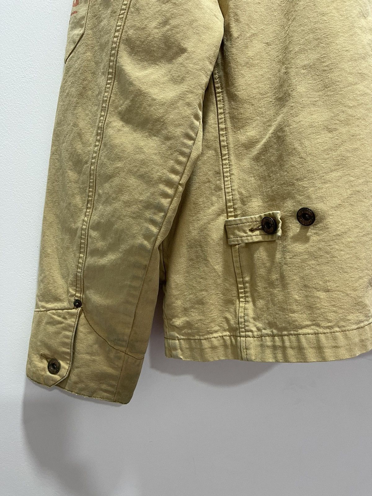 Tommy Hilfiger DISTRESSED TOMMY HILFIGER KHAKI TRASHED VINTAGE JACKET Size US L / EU 52-54 / 3 - 11 Thumbnail