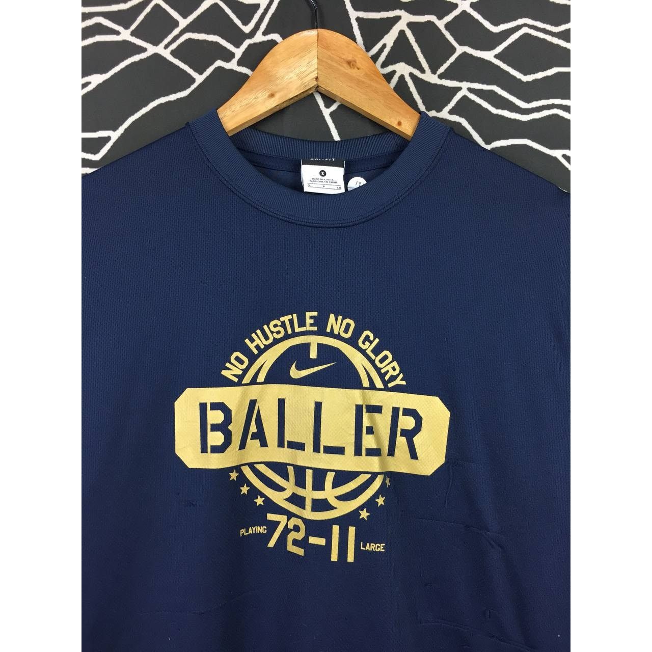Nike × Vintage Nike Basketball No Hustle No Glory Dri-Fit Tee Size US S / EU 44-46 / 1 - 3 Thumbnail