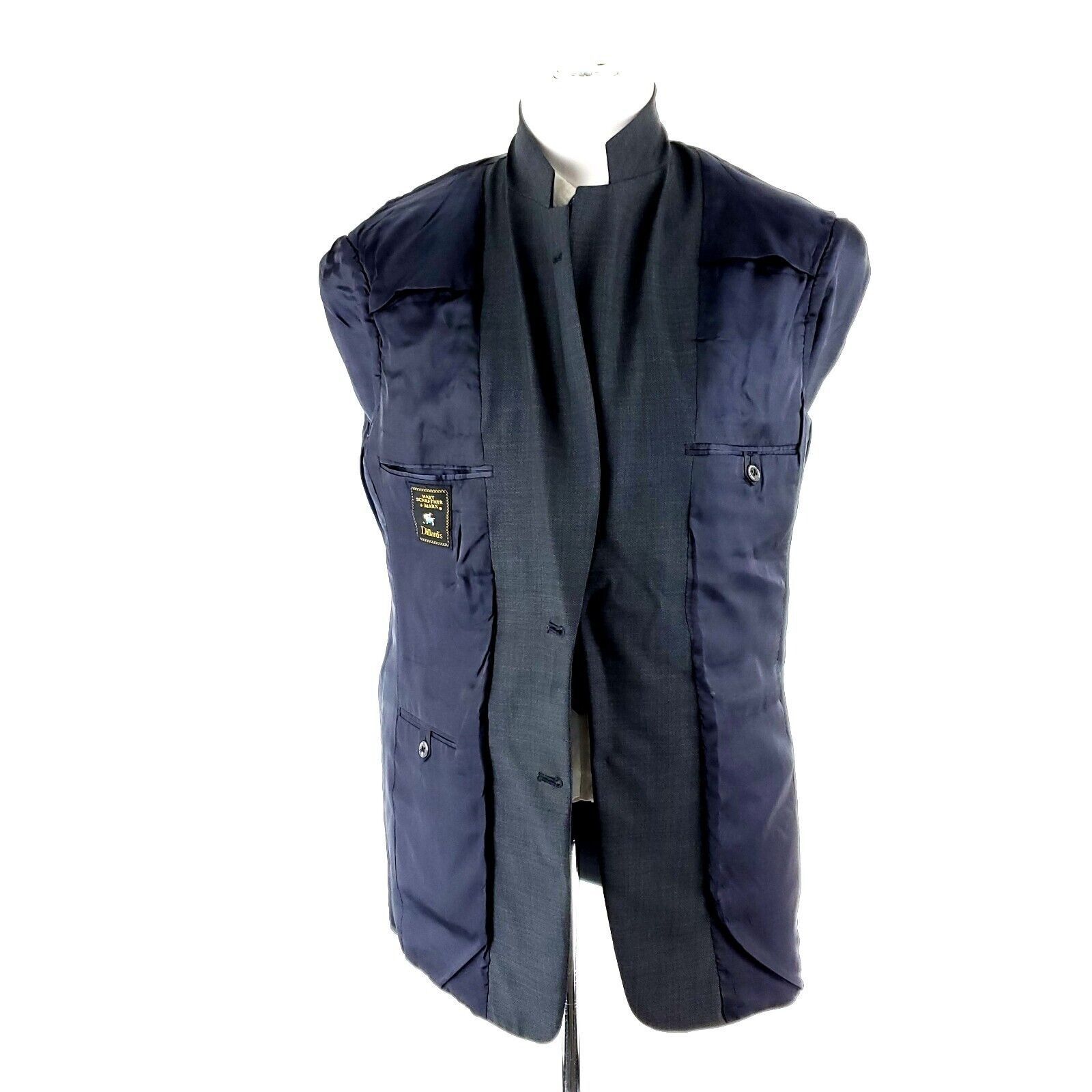 Hart Schaffner Marx Hart Schaffner Marx Wool 2 Button Blazer 38R Gray Blue Twill Size 38R - 9 Thumbnail