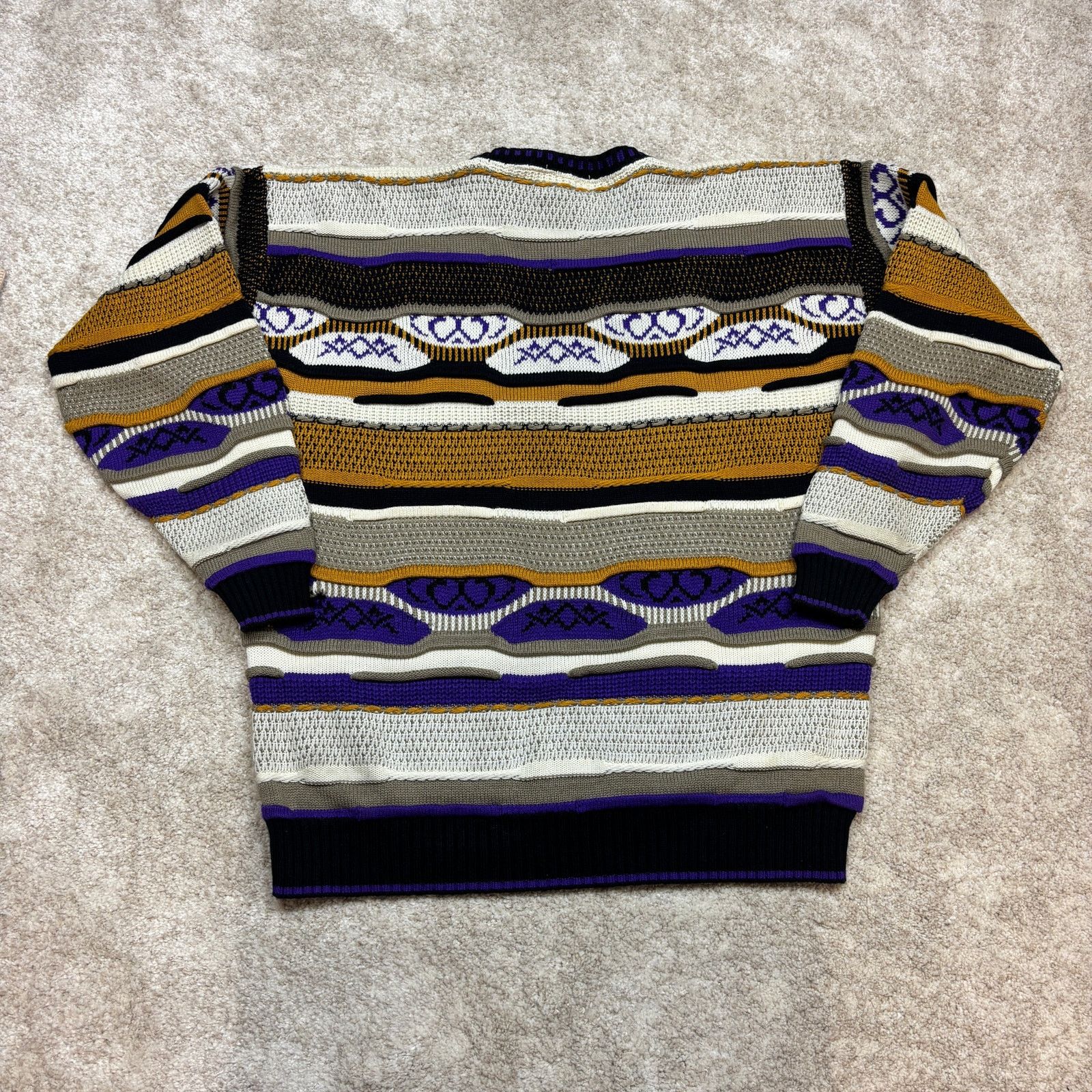 Vintage VTG Hilton 3D Knit Abstract Sweater XL Eclectic Grandpa Dad Size US XL / EU 56 / 4 - 3 Thumbnail