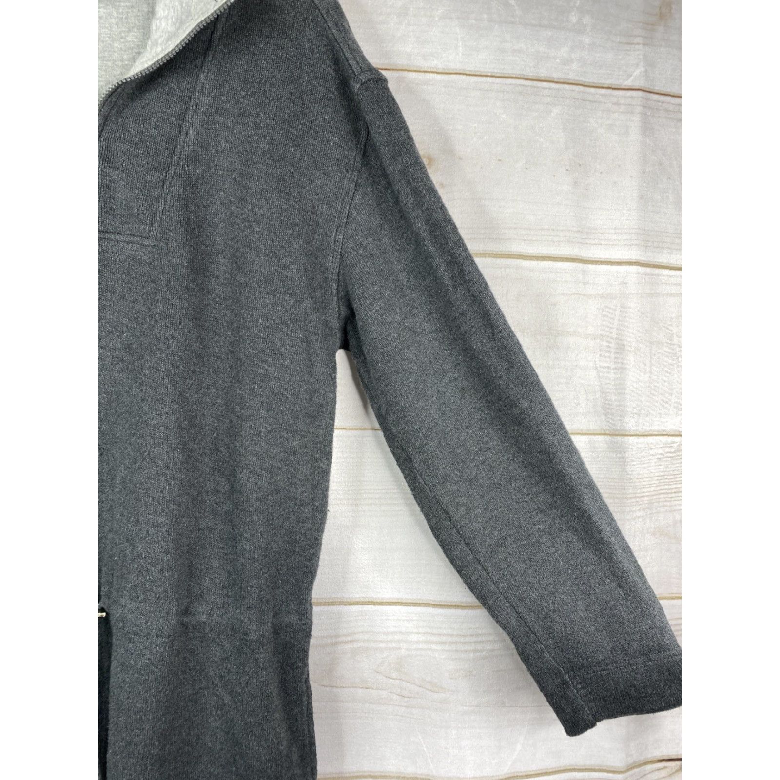 Lands' End VINTAGE Lands End Sweatshirt Womens M Gray Pullover 1/4 Zip Zip Front Pockets Stretch Knit Cotton Blend Casual Activewear Size M / US 6-8 / IT 42-44 - 3 Thumbnail
