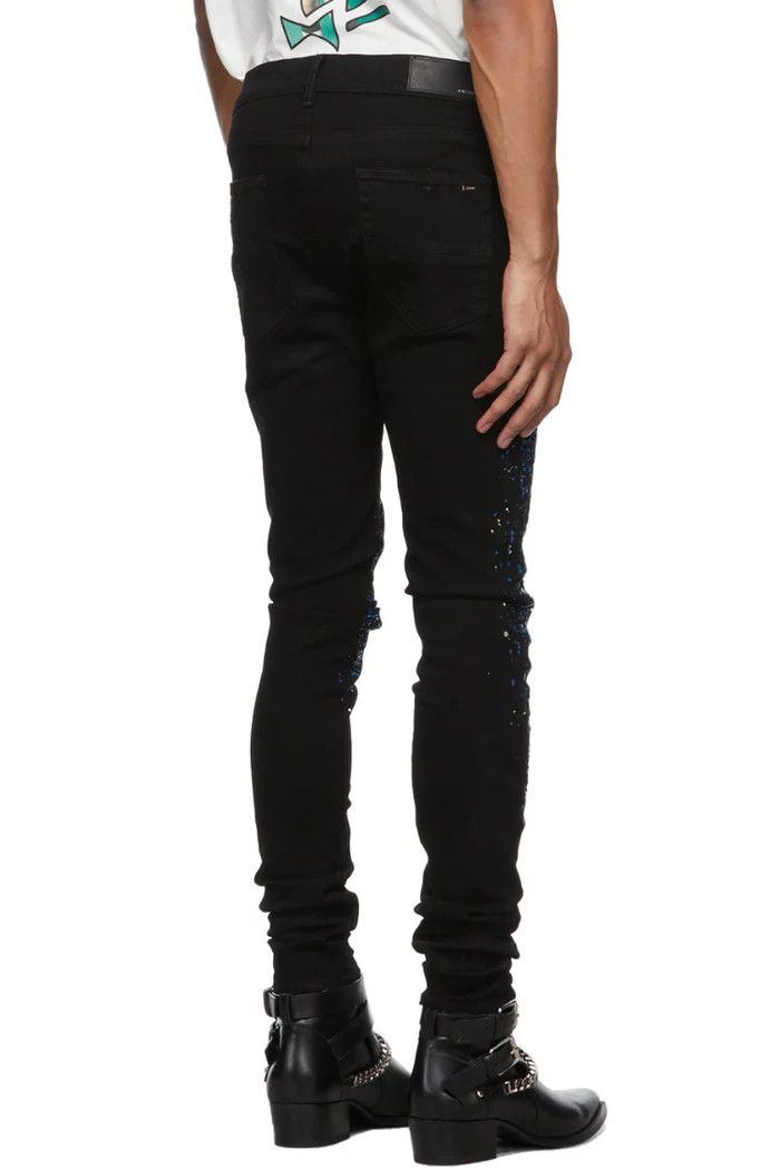 Amiri o1wfsh0625 Crystal Painter Jeans in Black Size US 30 / EU 46 - 3 Thumbnail
