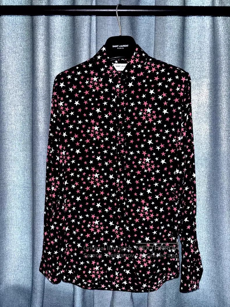 Saint Laurent Paris Saint Laurent Paris size 37 Pink and white star shirt Size US S / EU 44-46 / 1 - 1 Thumbnail