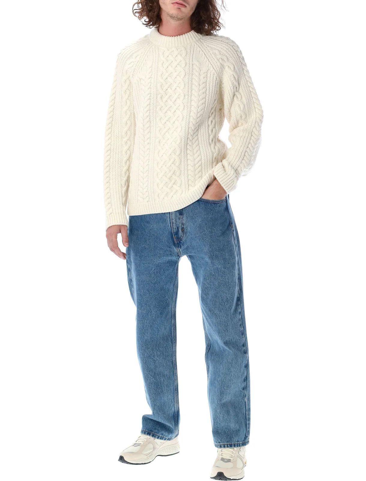 Kenzo o1mle0624 Crewneck Cable-Knit Jumper in White Size US L / EU 52-54 / 3 - 4 Thumbnail