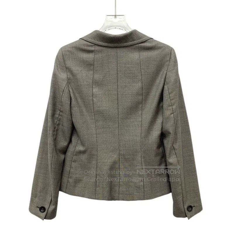 Max Mara Max Mara Gray Brown Wool Lapel Single-breasted Long Sleeve Size XS / US 0-2 / IT 36-38 - 2 Thumbnail