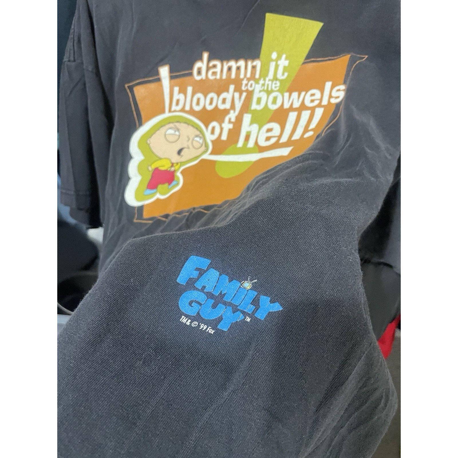 707 Size XL-VTG 1999 Family Guy STEWIE DAMN IT TO BLOODY Shirt Size US XL / EU 56 / 4 - 4 Thumbnail