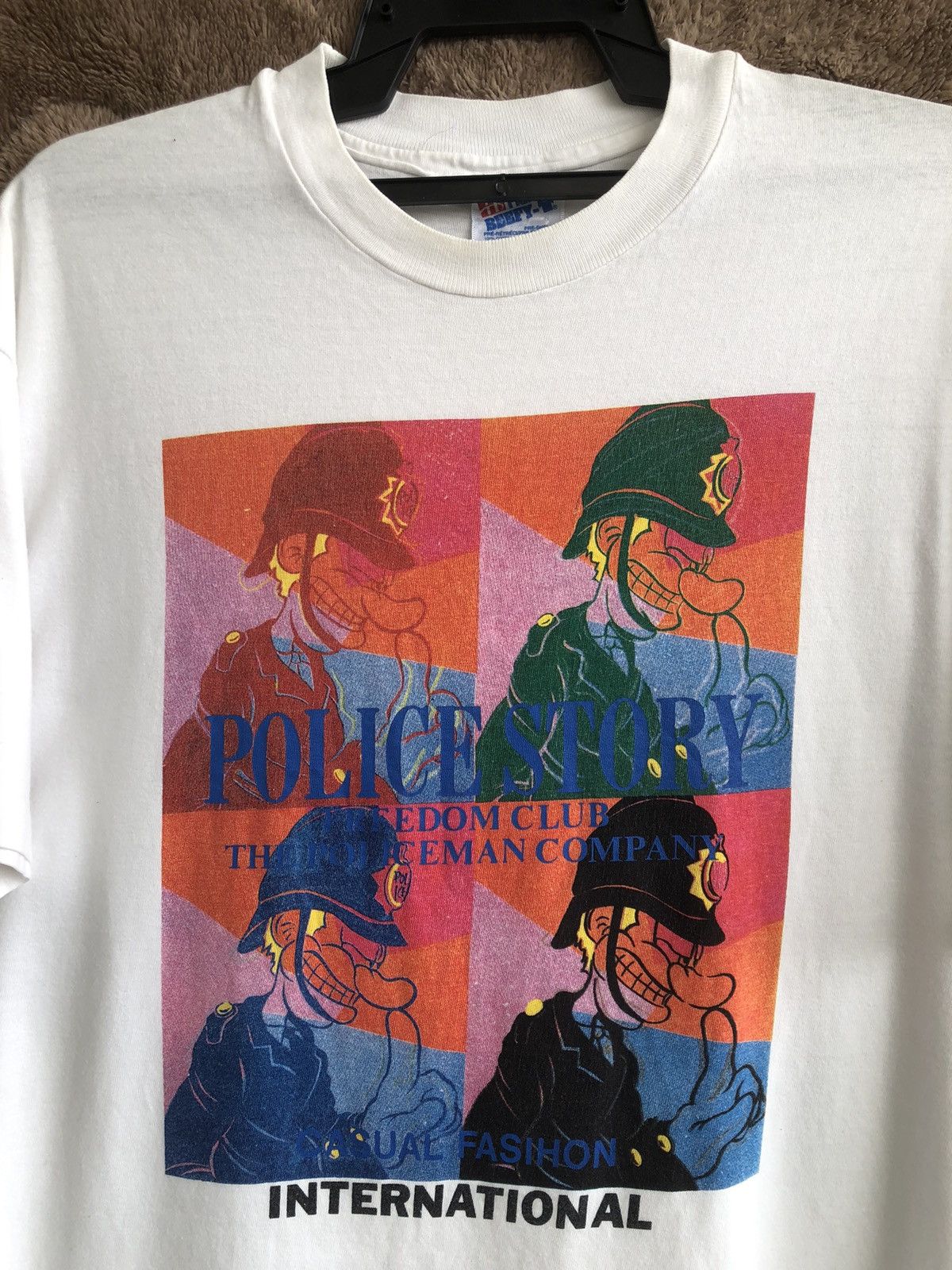 Vintage Vintage 90s POLICE STORY Pop Art Style Tee Size US L / EU 52-54 / 3 - 2 Thumbnail