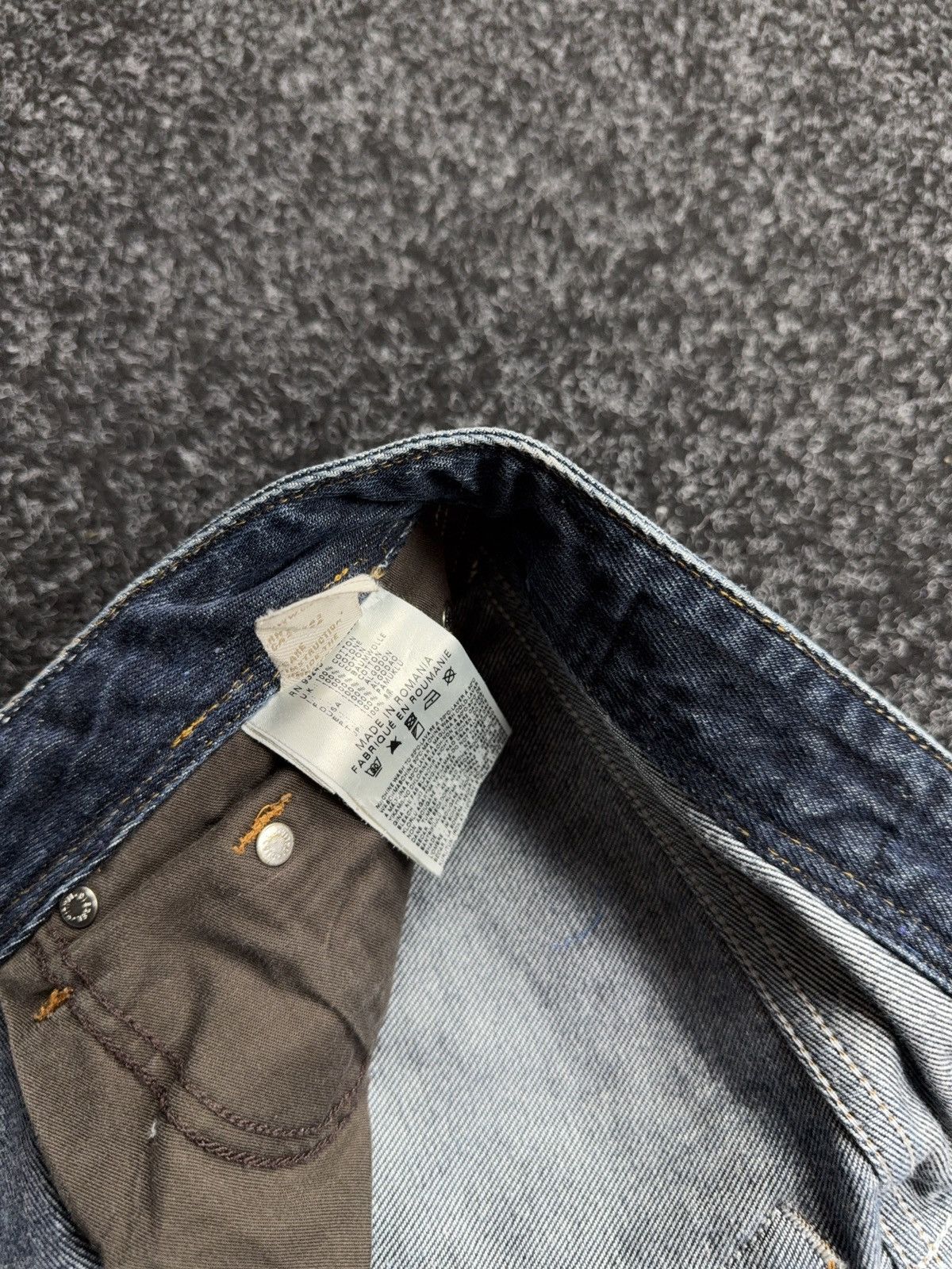 Diesel 00s Diesel Larkee Distressed Punk Custom Painted Y2K Jeans Size US 31 - 12 Thumbnail