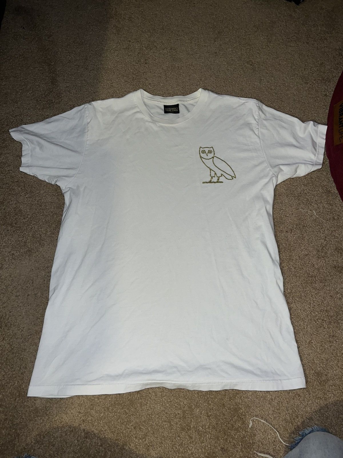 Octobers Very Own White/Gold OVO Owl Drake Shirt | Grailed