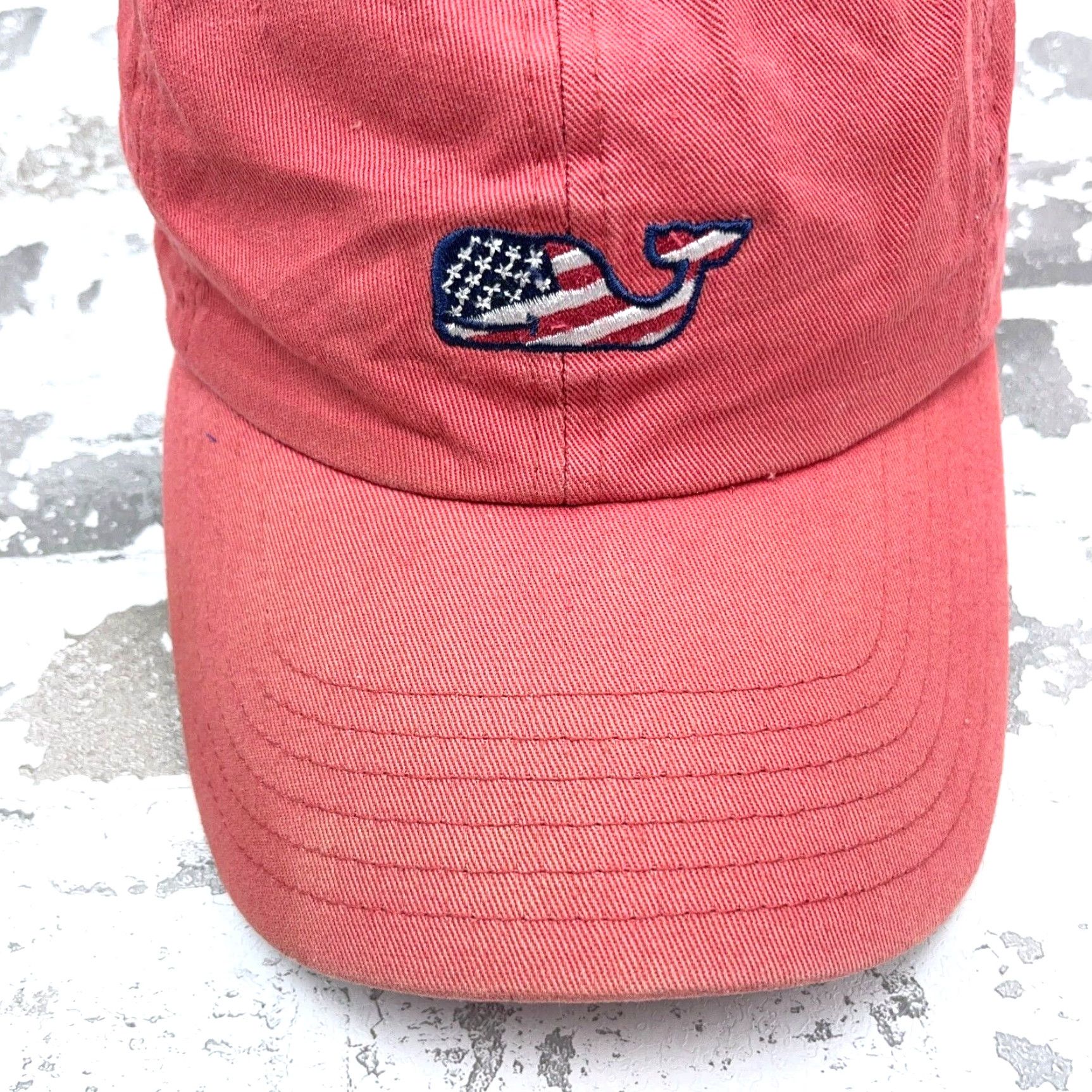 Vineyard Vines VINEYARD VINES Baseball Cap Hat Men Pink USA Flag Whale Logo Twill Adjustable Sport Casual Size ONE SIZE - 4 Thumbnail
