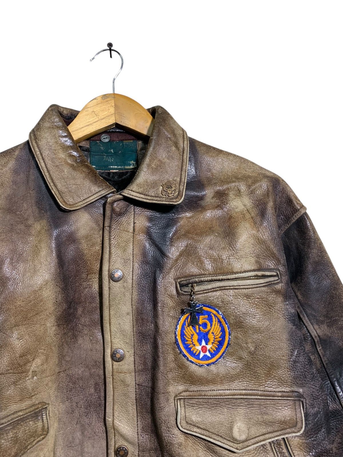 Vintage 🔥VTG SHEEPSKIN LEATHER JACKETS ARMY FLIGHT Size US S / EU 44-46 / 1 - 5 Thumbnail