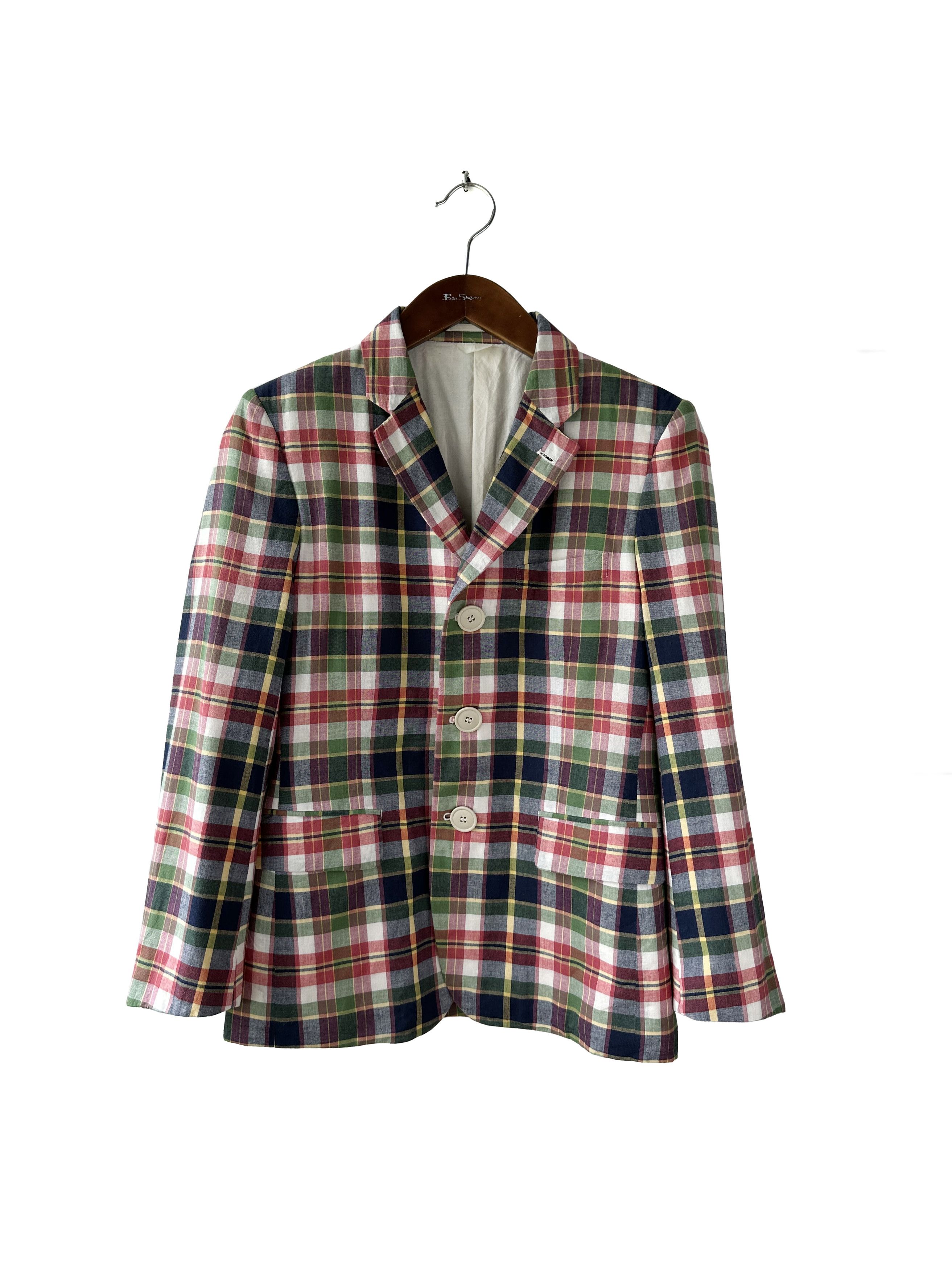 Comme des Garcons Comme des Garcons Homme Plus check multicolour blazer Size 46R - 1 Thumbnail