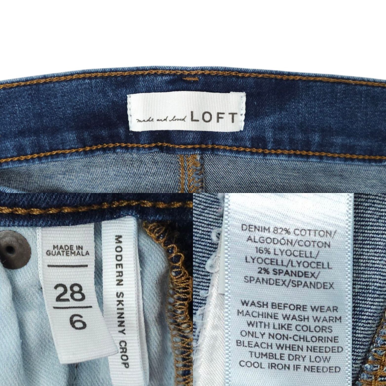 Loft Loft Modern Skinny Crop Jeans Womens Size 28/6 Mid Rise Dark Size 29" - 7 Thumbnail