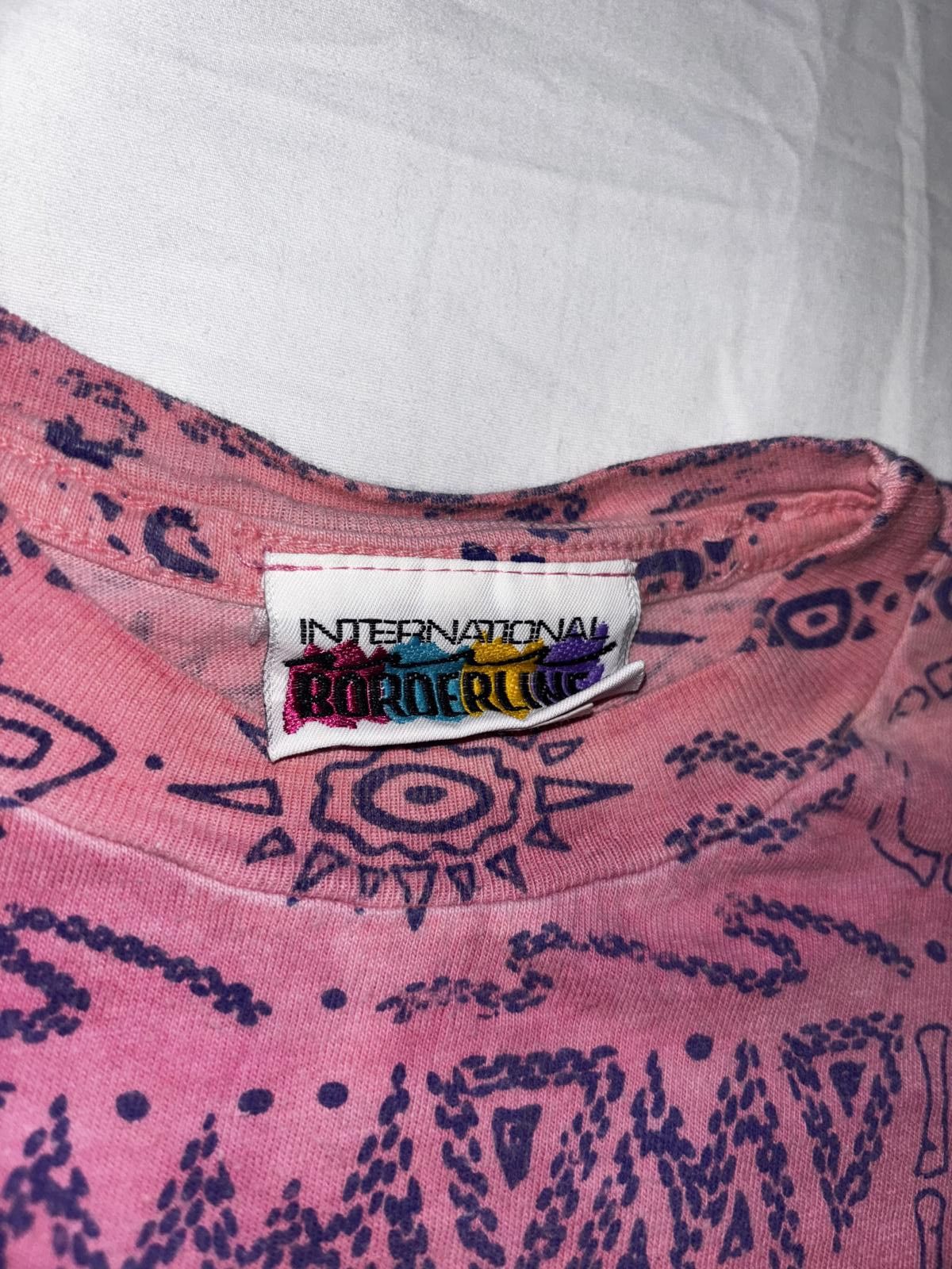 Designer Vintage International Borderline Graphic Tee - Pink Size M / US 6-8 / IT 42-44 - 3 Thumbnail