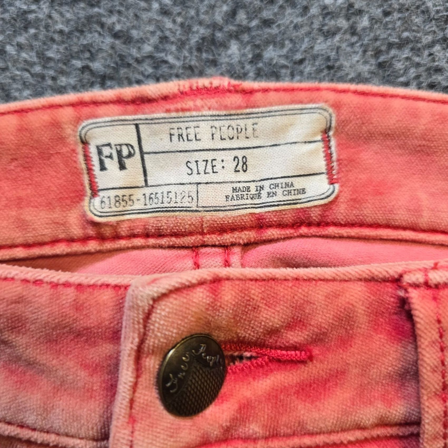 Free People Free People Pants Womens 28 Orange Velour Skinny Mid Rise Stretch Casual Ankle Womens Size 28" / US 6 / IT 42 - 4 Thumbnail