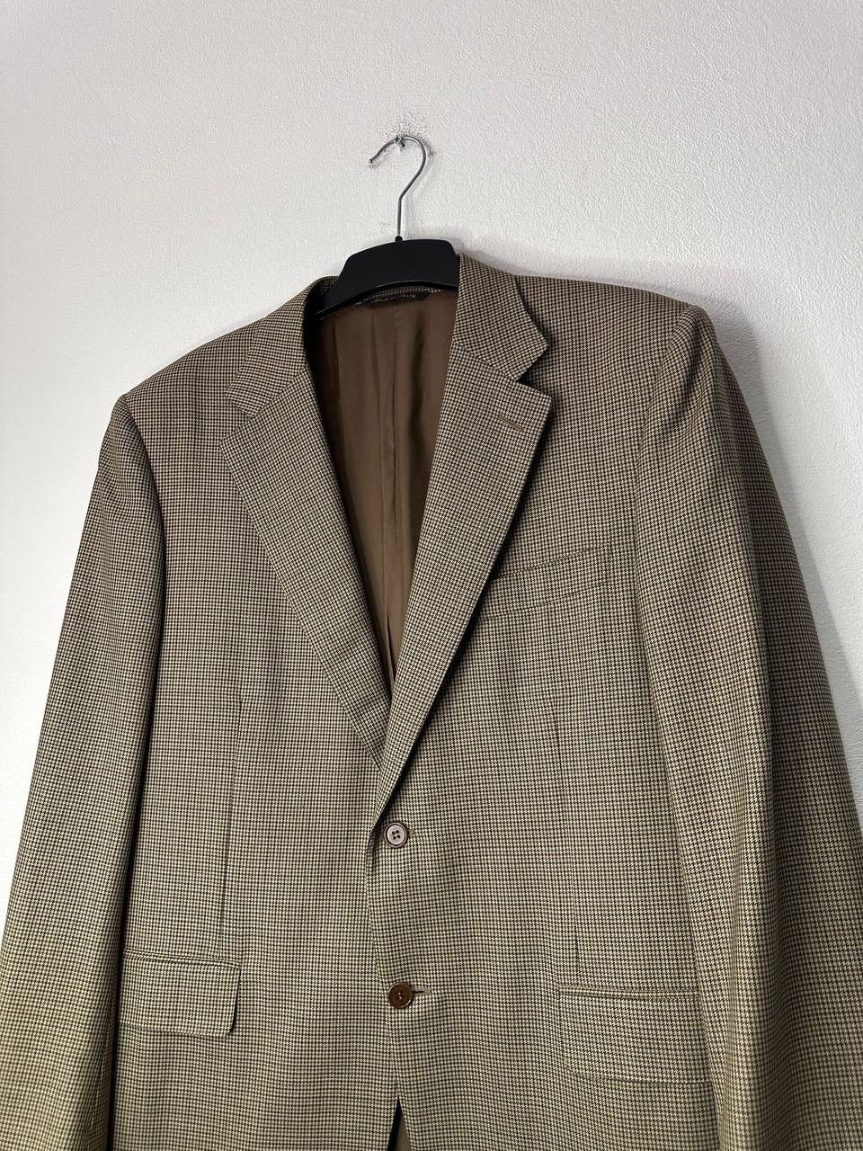 Canali Canali Wool Blazer Brown Houndstooth Made in Italy Size 54 Size 44R - 2 Thumbnail