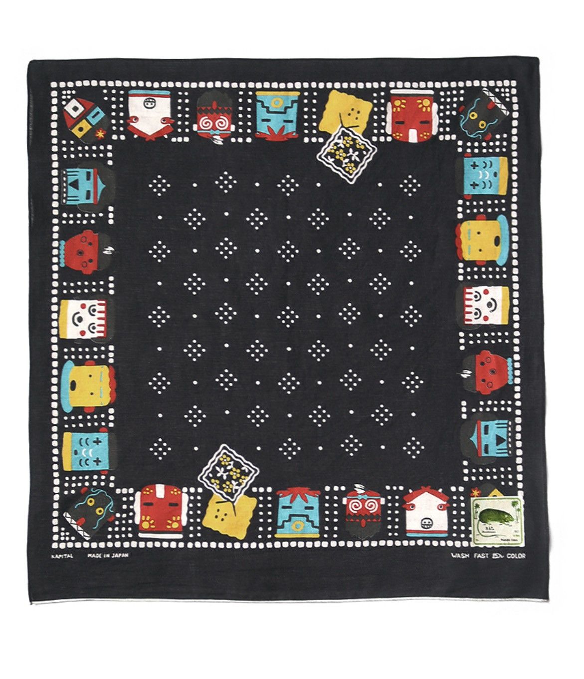 Kapital Kapital fastcolor Selvedge Bandana (KACHINA) Black Size ONE SIZE - 1 Preview