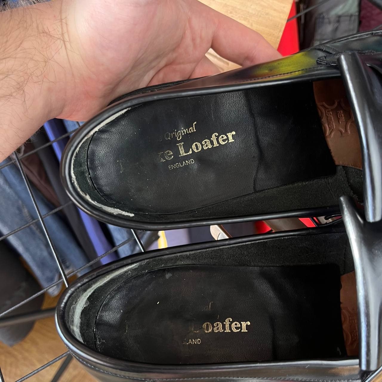 Loake Vintage Loake Tasseled Black Leather Loafers Size US 11.5 / EU 44-45 - 11 Thumbnail