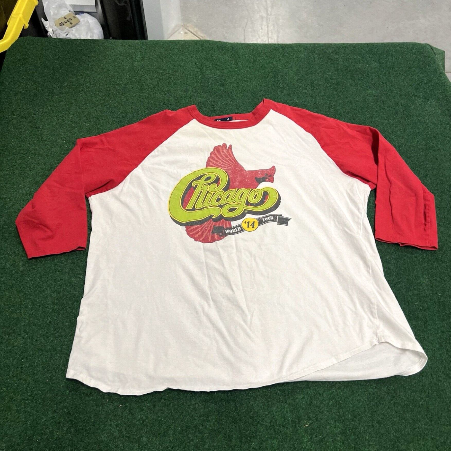Vintage Chicago Band World Tour Raglan 3/4 Sleeve T Shirt 2XL XXL Red White Cardinal Size US XXL / EU 58 / 5 - 1 Thumbnail