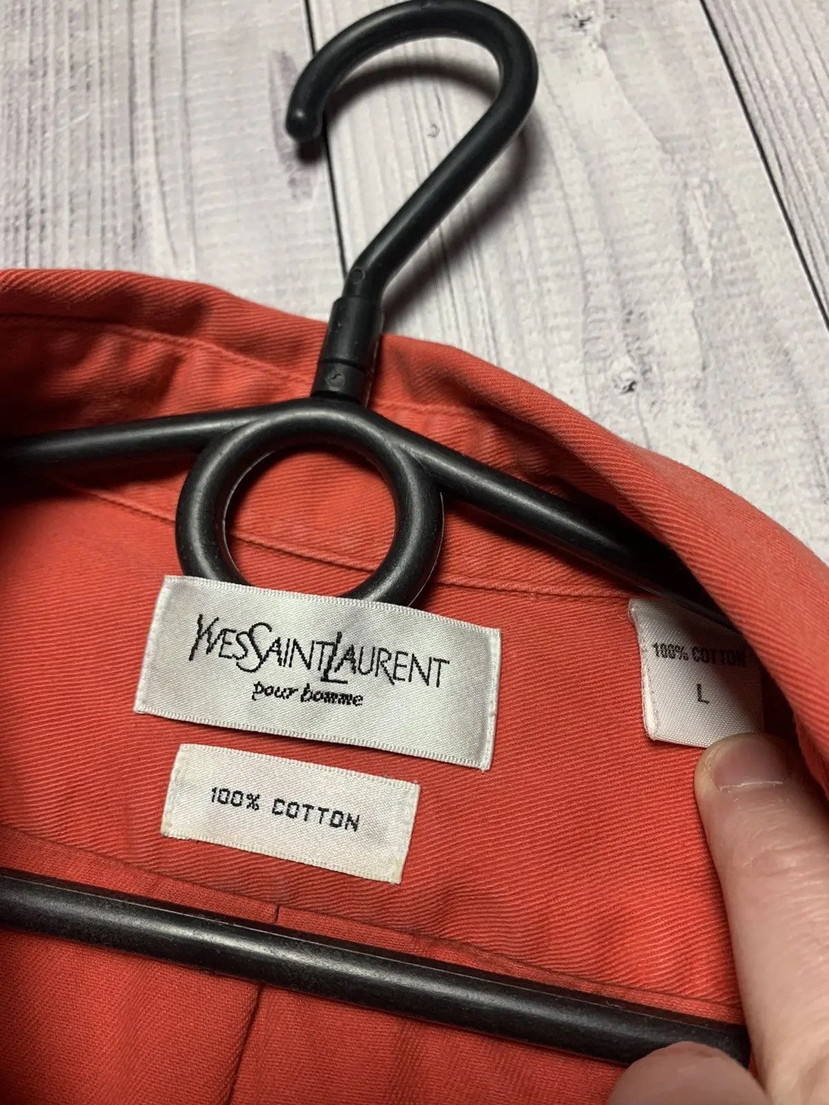 Yves Saint Laurent Vintage Yves Saint Laurent shirt YSL logo red size L Size US L / EU 52-54 / 3 - 3 Thumbnail