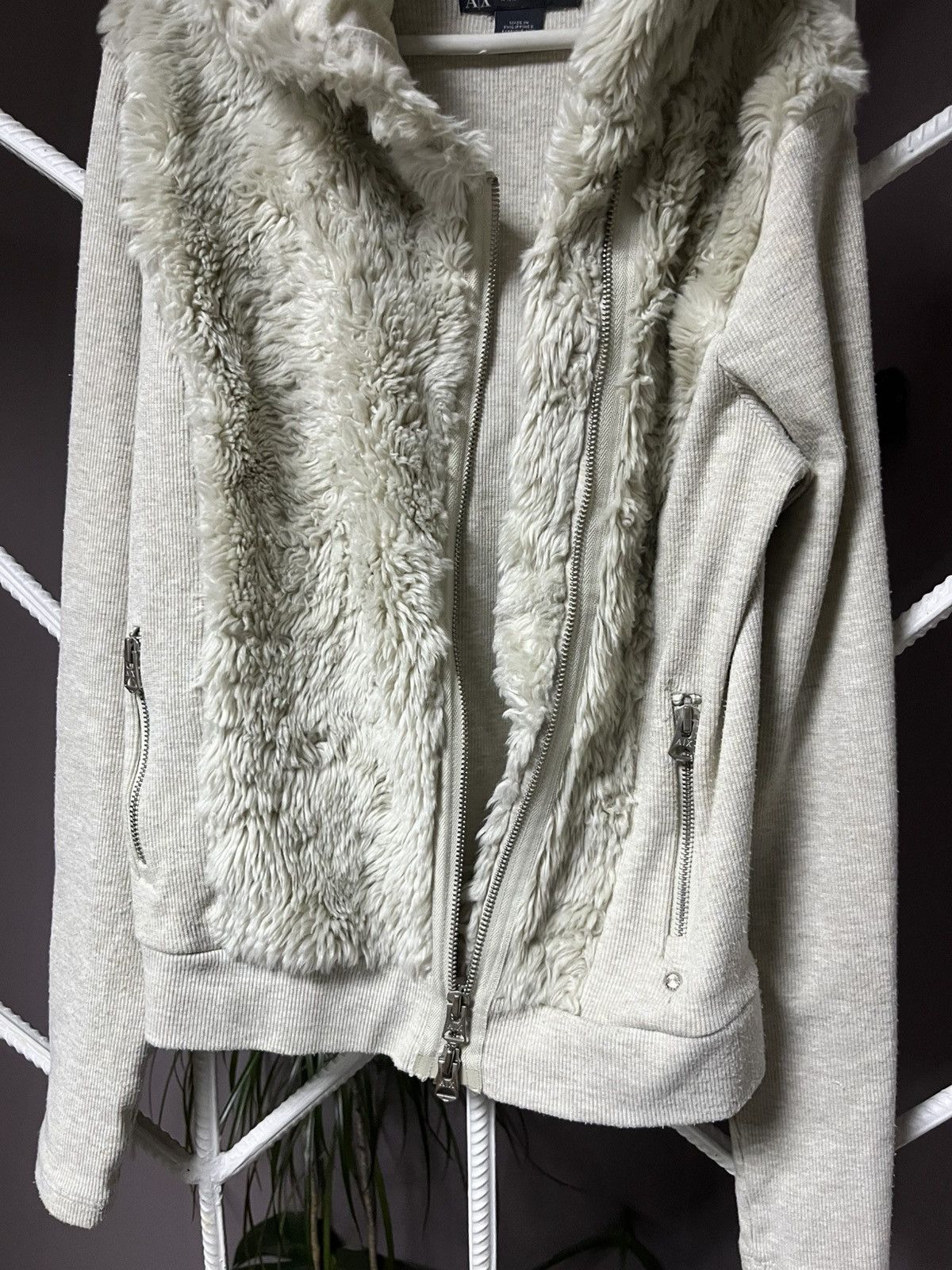 Giorgio Armani Vintage Giorgio Armani Y2K Avant Garde Fur Zip Hoodie Size S / US 4 / IT 40 - 5 Thumbnail
