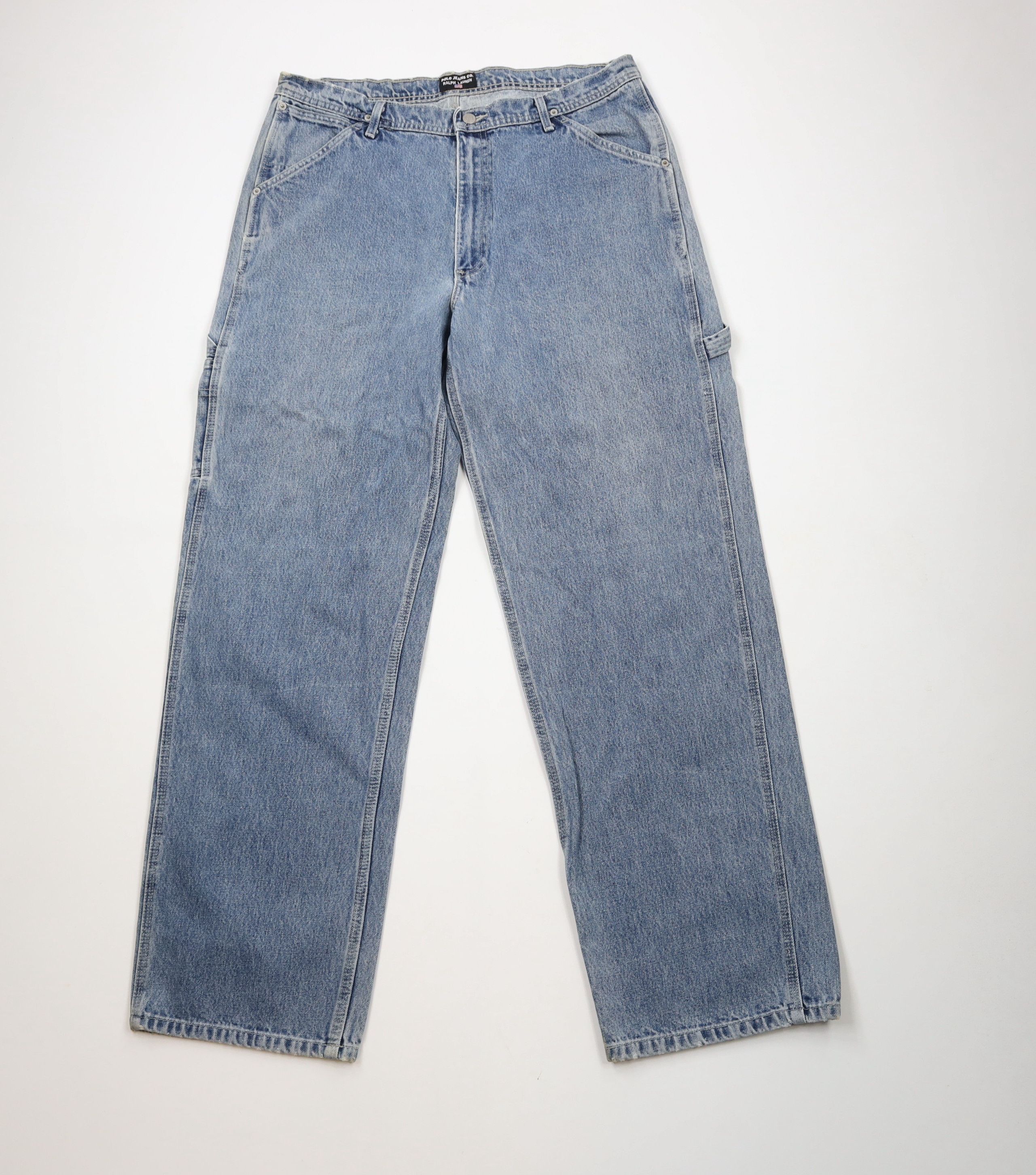 Ralph Lauren × Vintage Vintage 90s Ralph Lauren Baggy Wide Leg Dungaree Jeans Size US 38 / EU 54 - 1 Thumbnail