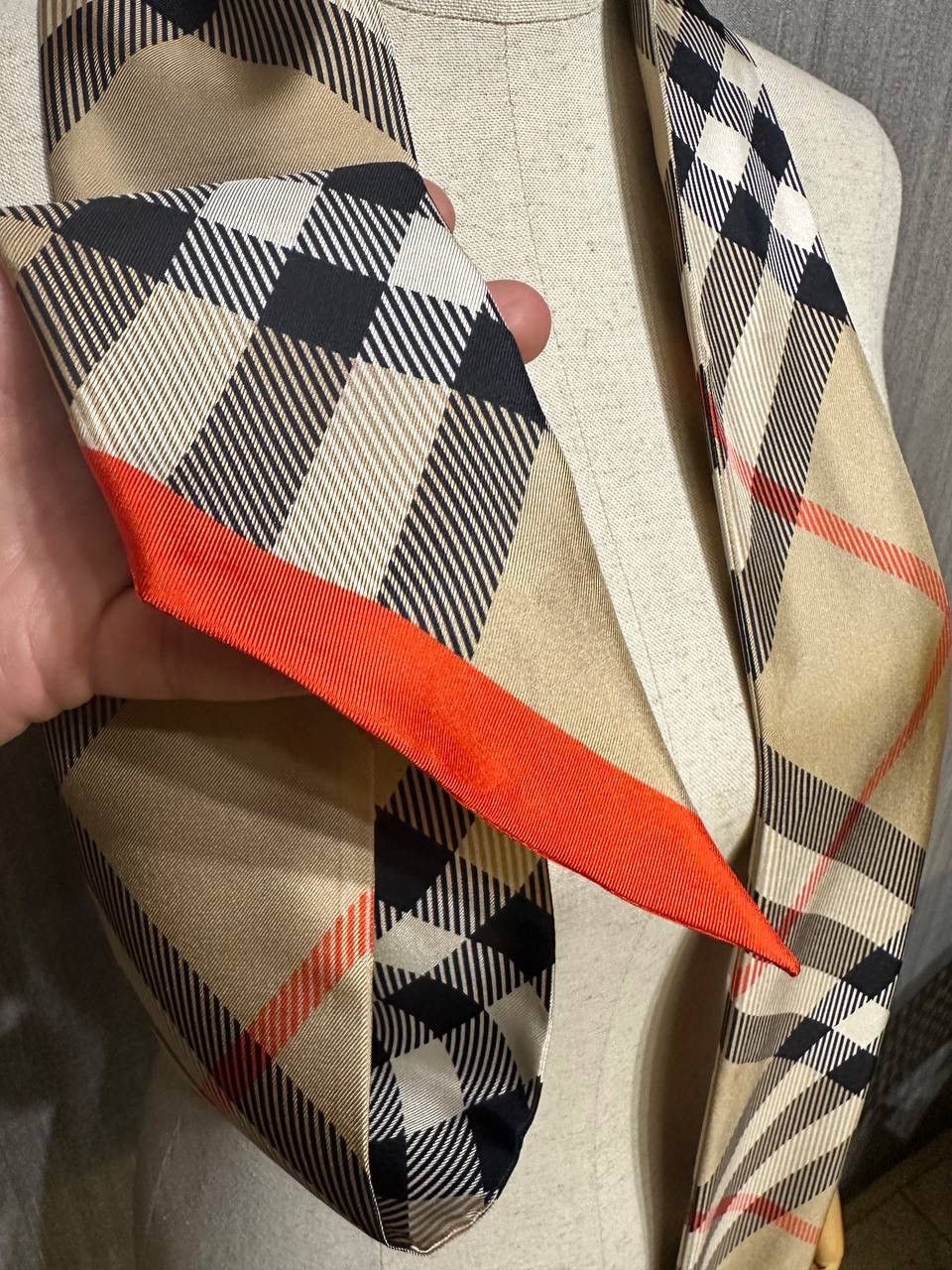 Burberry Burberry Silk Scarf Nova Check Slim Logo Print New 100% Auth Size ONE SIZE - 11 Thumbnail