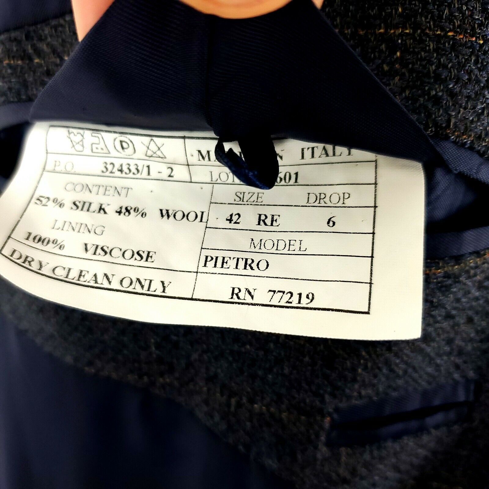 Pronto Uomo Pronto Uomo Wool 3 Button Blazer 42R Gray Blue W/ Brown Wind Size 42R - 9 Thumbnail