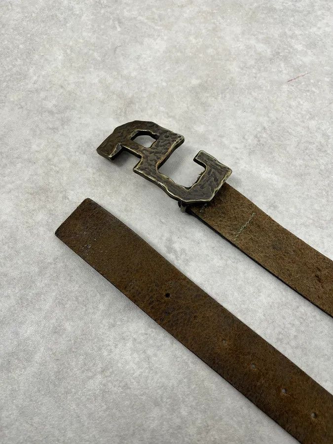 Armani 2000s Armani AJ Brown Leather Belt Size ONE SIZE - 4 Thumbnail