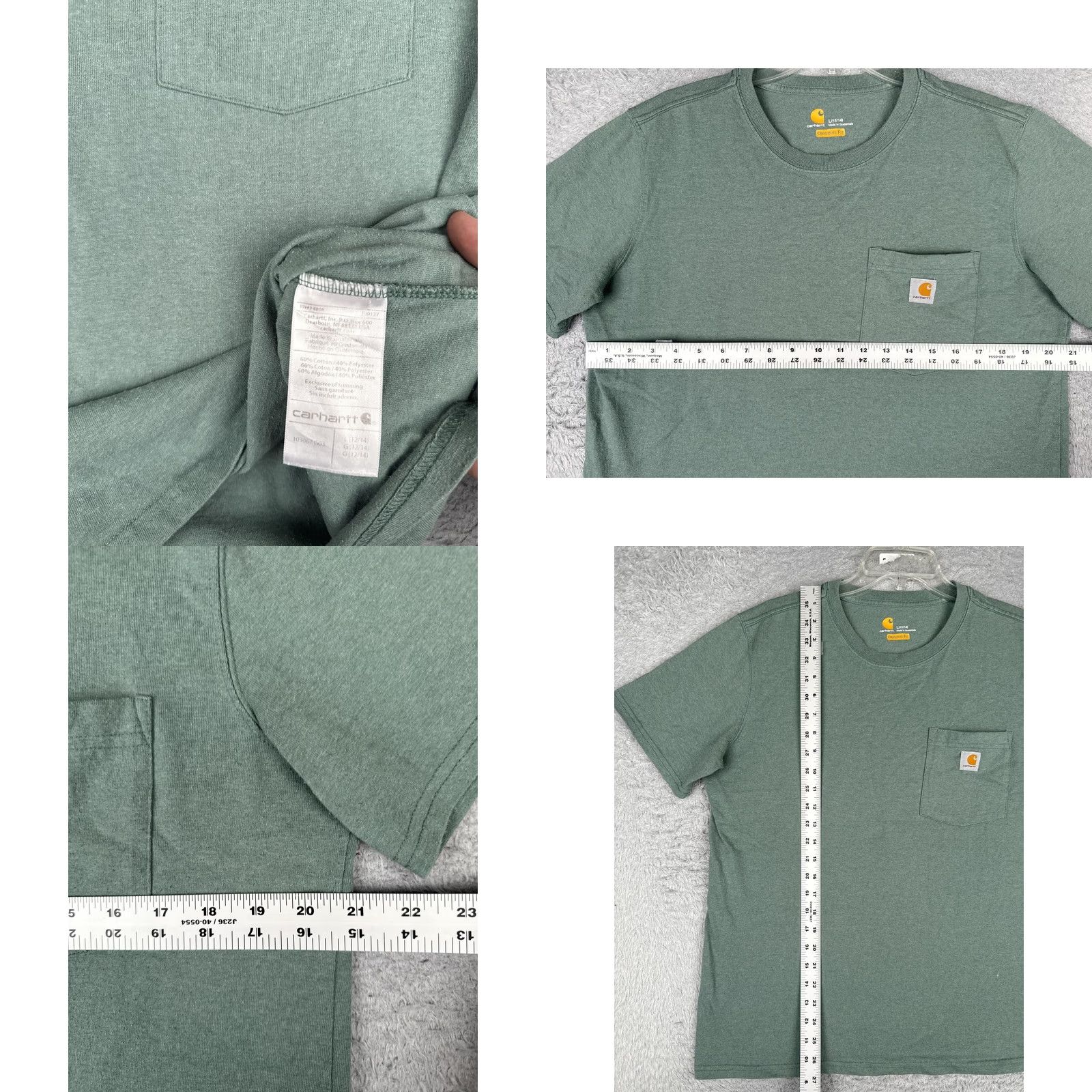 Carhartt Carhartt Shirt Womens L Green Short Sleeve Crew Neck Pocket T-Shirt Size L / US 10 / IT 46 - 8 Thumbnail