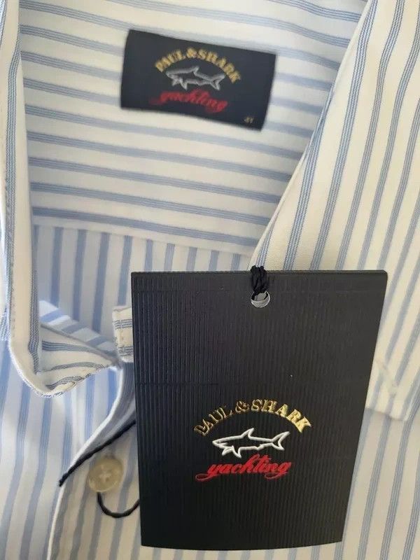 Paul & Shark RRP320€ PAUL&SHARK sz L NWT Shirts Long Sleeves Striped Blue Size US L / EU 52-54 / 3 - 6 Thumbnail