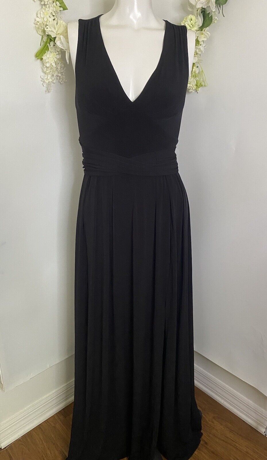 belted black maxi dress BELTED MAXI PILLAR DRESS