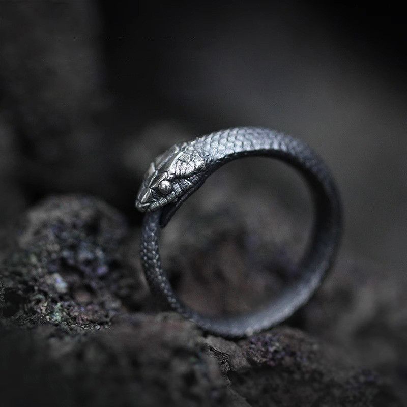 Jewelry Men's Retro Street-Style Open Snake Ring Size ONE SIZE - 2 Thumbnail