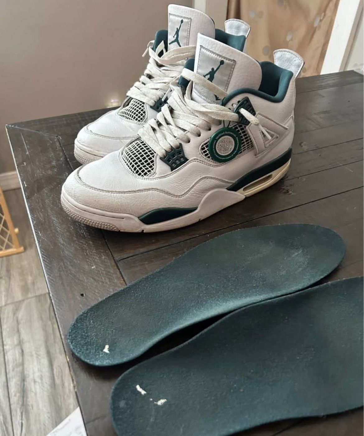 Nike oxidized green mens jordan 4s size 12.5 Size US 12.5 / EU 45-46 - 3 Thumbnail